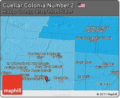Political Panoramic Map of Cuellar Colonia Number 2