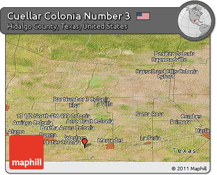 Satellite Panoramic Map of Cuellar Colonia Number 3