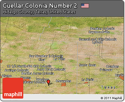 Satellite Panoramic Map of Cuellar Colonia Number 2