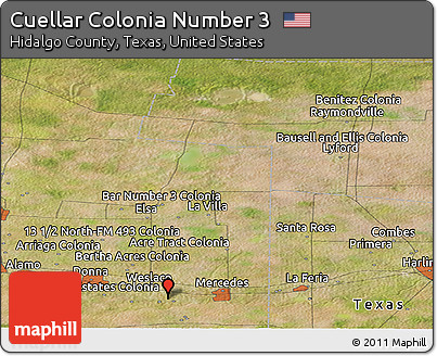 Satellite Panoramic Map of Cuellar Colonia Number 3