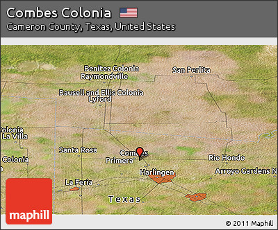 Satellite Panoramic Map of Combes Colonia