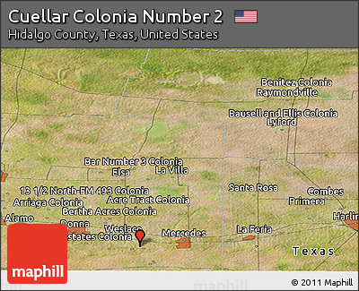 Satellite Panoramic Map of Cuellar Colonia Number 2