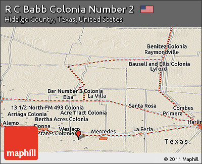 Shaded Relief Panoramic Map of R C Babb Colonia Number 2
