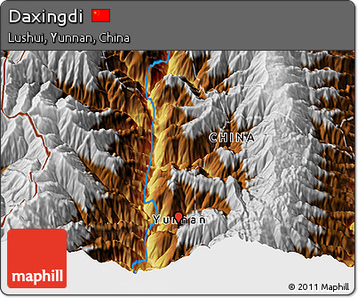 Physical 3D Map of Daxingdi