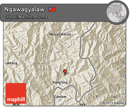 Shaded Relief Map of Ngawagyalaw