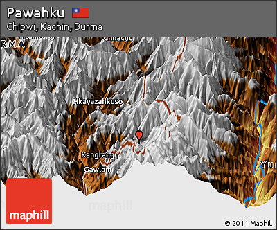 Physical Panoramic Map of Pawahku