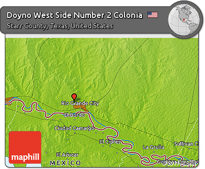Physical 3D Map of Doyno West Side Number 2 Colonia
