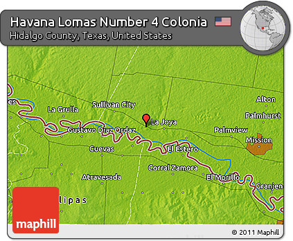 Physical 3D Map of Havana Lomas Number 4 Colonia