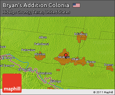 Physical 3D Map of Bryan's Addition Colonia