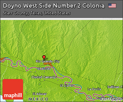 Physical 3D Map of Doyno West Side Number 2 Colonia