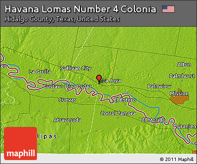 Physical 3D Map of Havana Lomas Number 4 Colonia