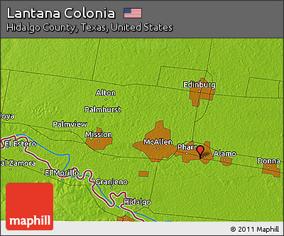 Physical 3D Map of Lantana Colonia
