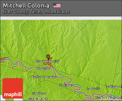Physical 3D Map of Mitchell Colonia