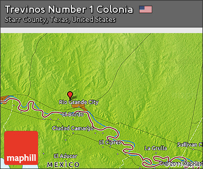 Physical 3D Map of Trevinos Number 1 Colonia