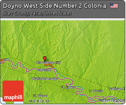 Physical 3D Map of Doyno West Side Number 2 Colonia