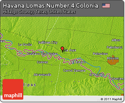 Physical 3D Map of Havana Lomas Number 4 Colonia