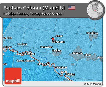 Political 3D Map of Basham Colonia (M and B)
