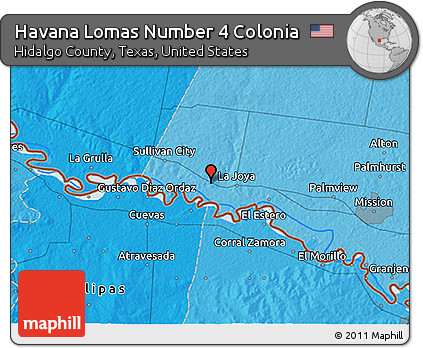 Political 3D Map of Havana Lomas Number 4 Colonia