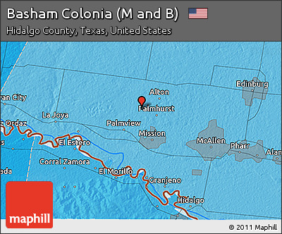 Political 3D Map of Basham Colonia (M and B)
