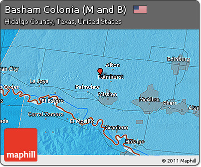 Political 3D Map of Basham Colonia (M and B)