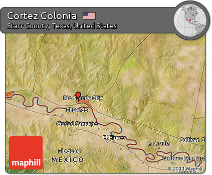 Satellite 3D Map of Cortez Colonia