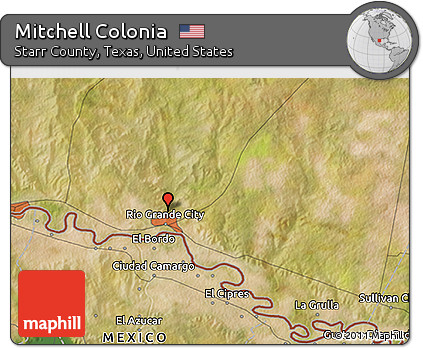 Satellite 3D Map of Mitchell Colonia