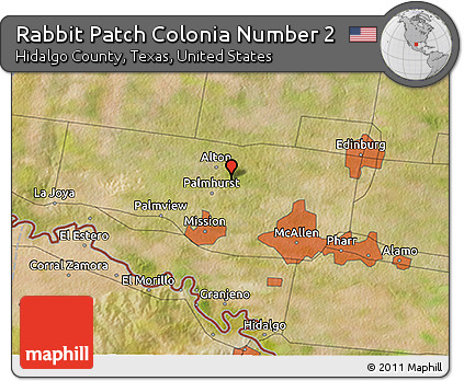 Satellite 3D Map of Rabbit Patch Colonia Number 2