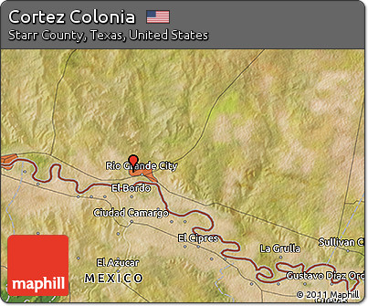 Satellite 3D Map of Cortez Colonia