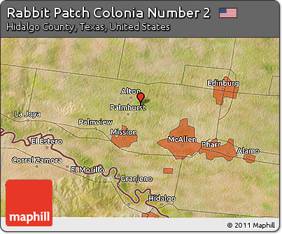 Satellite 3D Map of Rabbit Patch Colonia Number 2