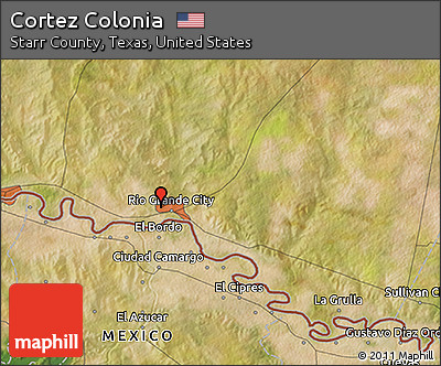 Satellite 3D Map of Cortez Colonia