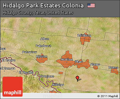 Satellite 3D Map of Hidalgo Park Estates Colonia