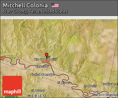 Satellite 3D Map of Mitchell Colonia