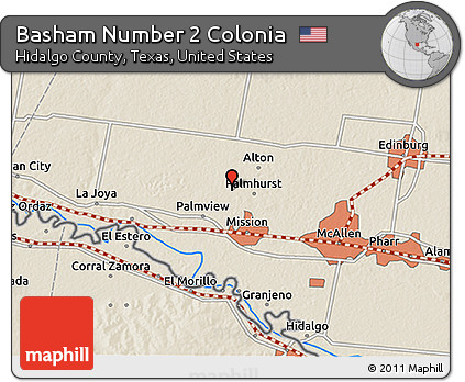 Shaded Relief 3D Map of Basham Number 2 Colonia