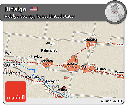 Shaded Relief 3D Map of Hidalgo