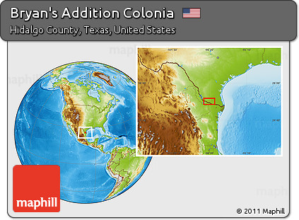 Physical Location Map of Bryan's Addition Colonia