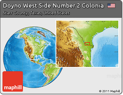 Physical Location Map of Doyno West Side Number 2 Colonia