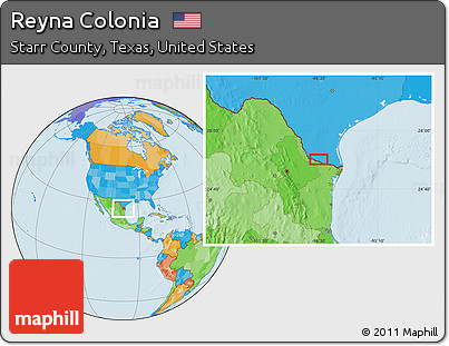 Political Location Map of Reyna Colonia