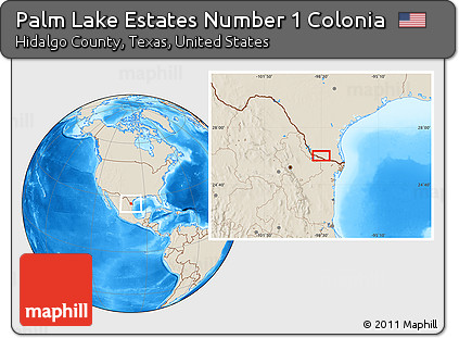 Shaded Relief Location Map of Palm Lake Estates Number 1 Colonia