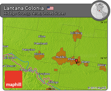 Physical Map of Lantana Colonia