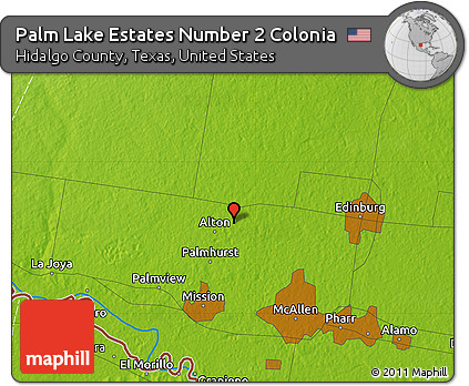 Physical Map of Palm Lake Estates Number 2 Colonia