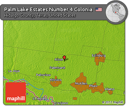 Physical Map of Palm Lake Estates Number 4 Colonia