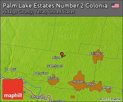 Physical Map of Palm Lake Estates Number 2 Colonia
