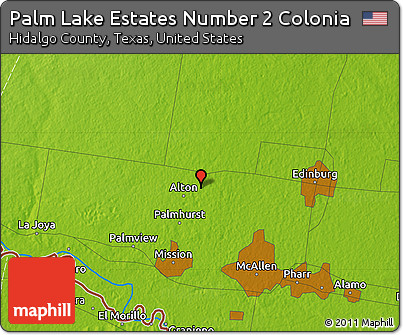Physical Map of Palm Lake Estates Number 2 Colonia