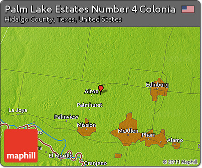 Physical Map of Palm Lake Estates Number 4 Colonia
