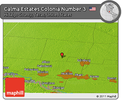 Physical Panoramic Map of Calma Estates Colonia Number 3