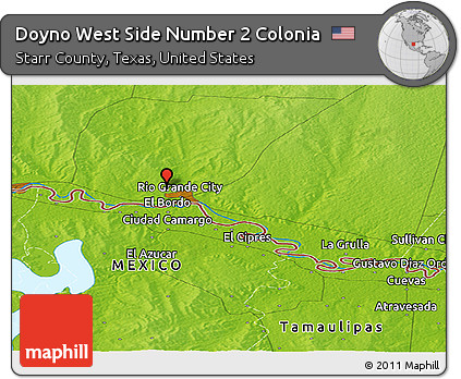 Physical Panoramic Map of Doyno West Side Number 2 Colonia