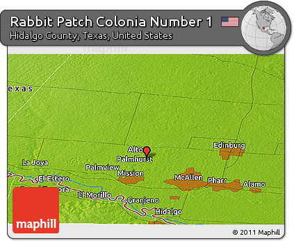 Physical Panoramic Map of Rabbit Patch Colonia Number 1