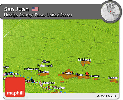 Physical Panoramic Map of San Juan