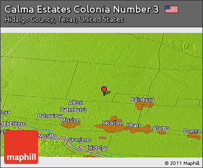 Physical Panoramic Map of Calma Estates Colonia Number 3