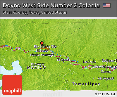 Physical Panoramic Map of Doyno West Side Number 2 Colonia
